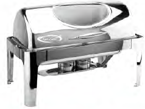 [323KS] OBLONG ROLL TOP CHAFING DISH WITH WINDOW